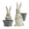 Hello Honey® Antique White & Gray Bunny Figurine Set